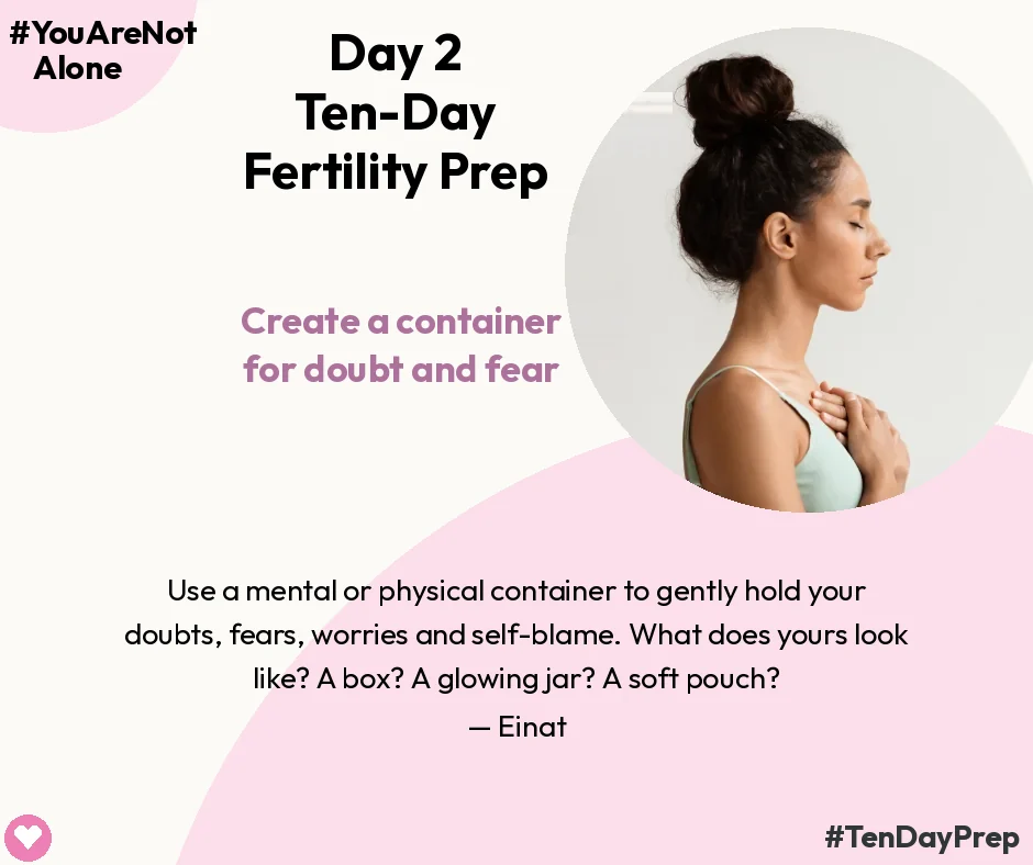 Day 2 card: create a container for doubt and fear