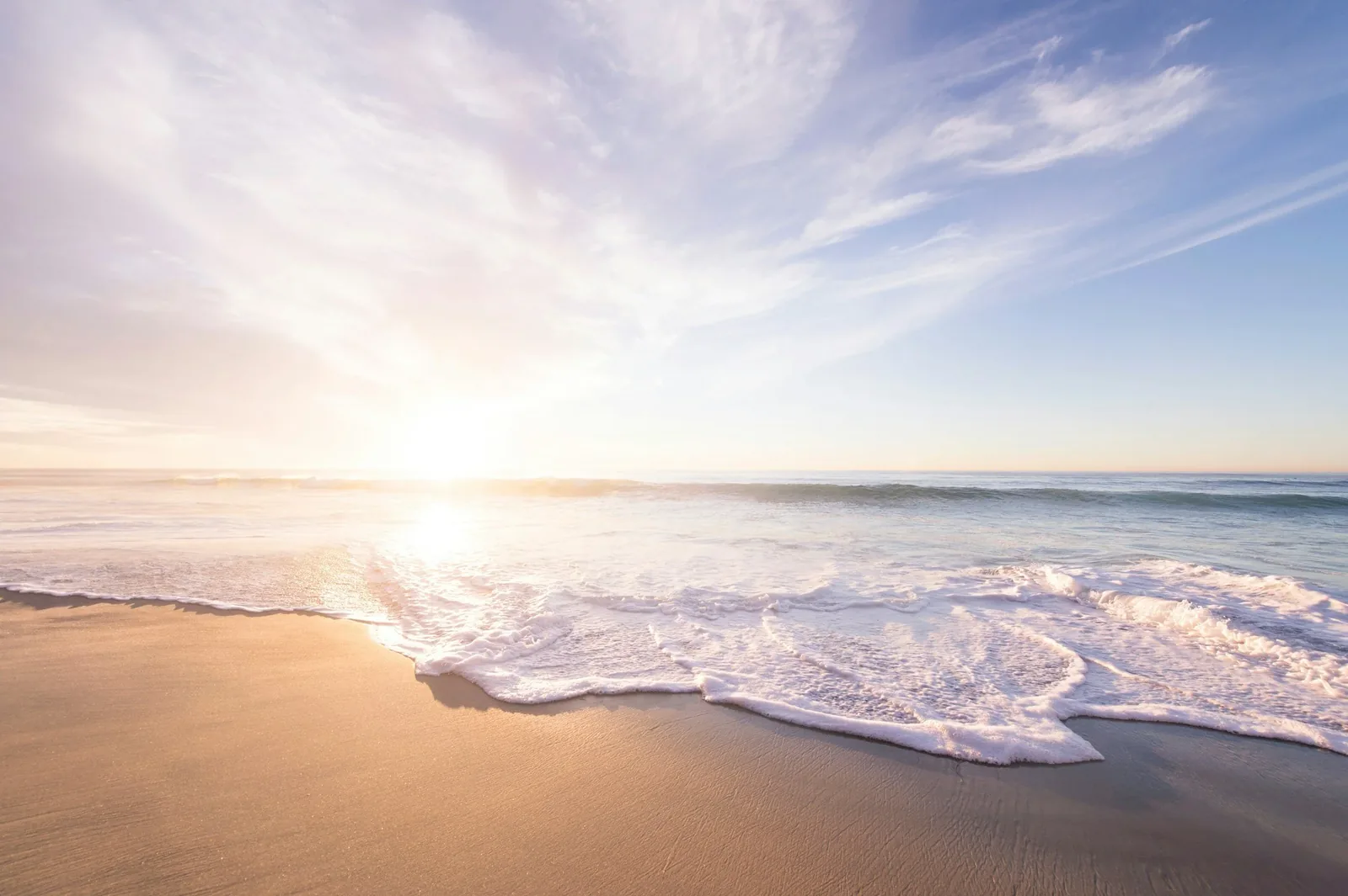 Sunrise over a quiet shoreline